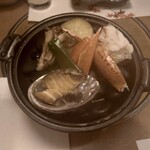 せんざん - あわびとズワイ蟹の宝楽焼き