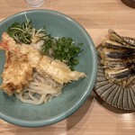 たまちゃんUDON - 鶏天うどん900円と茄子天150円