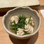 浅草壽司清 - 白子と秋田のセリ(//∇//)