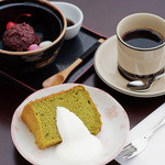 シンカ - ケーキセット￥５００（あんみつ単品￥３８０）
