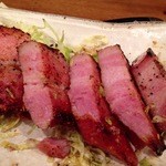 酒処 つがる - 201405　つがる　★ベーコンステーキ（860円）★ベーコンステーキ　※カットしました