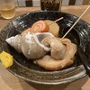 肉＆おでん 金沢風土研究所 - 金澤おでん盛り合わせ(梅貝、車麩、赤玉、大根)