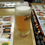 和食レストランとんでん - 回数券で500円のビールが375円になります（税別）