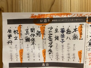 本格板前居酒屋 お魚総本家 - その日のおすすめ