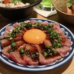 渋谷 きときと - A5氷見牛ユッケ(ともさんかく)