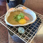 シーサイド佐竹 - カニ味噌の甲羅焼き(一人前)