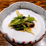 肉割烹 上 - ほほ肉の味噌田楽と九条ネギ