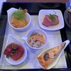 宮崎観光ホテル - 料理写真:鮪フリーズドライソース、メヒカリ南蛮漬と野菜タルト、赤海老と烏賊のマリネ、佐土原茄子カレー風味牛ローストビーフ巻