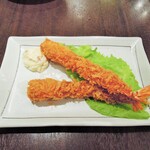 お好み焼道場 - エビフライ