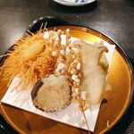 山本小屋 ふる里館 - 天ぷら　毬栗を模した素麺が面白い