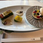 TRAIN SUITE 四季島 - 季節野菜の煮凝りとベリーの最中