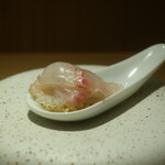 RISTORANTE IL NODO - 石垣鯛カルパッチョとクスクスサラダのワンスプーン