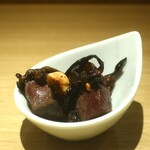 RISTORANTE IL NODO - 鹿のハツとレバー、天然平茸のソテー ヘーゼルナッツ添え