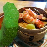 天ぷら 松 - 穴子の蒸しご飯
