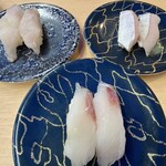 寿司本家 - こち　カンパチ腹身　やがら