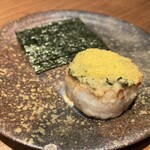 創作鉄板 粉者牛師 - 北海道産ホタテと唐墨の磯辺巻き
