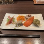 ワインと天ぷら マエヤシキ - 前菜盛り合わせ