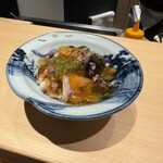 赤坂 鮨 天ぷら 祇園いわい - 小鉢(ズワイガニと鰻の土佐酢がけ)