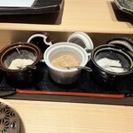 赤坂 鮨 天ぷら 祇園いわい - 山椒塩、トリュフ塩、藻塩