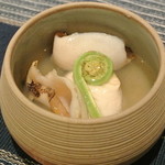 四季彩々 櫻川 - 櫻川・河豚の白子と鮑の吉野煮(2014.01)