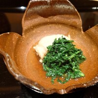 日本料理 山崎 - フグしゃぶ。京菜が美味しい。（春菊とはチョット違います）