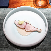 蒼 - 明石 田幸一さんより 神経締め䲠の藁焼き お米と中国甘酒のヴィネグレットソース