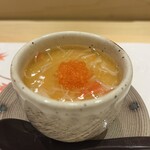 鮨 七海 - 茶碗蒸し。とび子の食感がナイス！