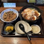 久良一 - "川幅みそ煮込みうどん"1,045円と"かき揚げ丼(ランチ限定)"407円♪