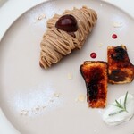 NOA COFFEE - 【2024.11】モンブランクロワッサン(税込590円)、クレームブリュレバスクチーズケーキ(税込680円)