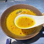 うずとかみなり - ポタージュでは無くベースのスープは清湯系ペースト状の「かぼちゃ」を使ったスープ