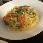 カフェ・ル・グレ - ランチ　大和豚チョリソーと茄子の和風ジンジャースパゲティ