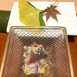 銀座 しのはら - 雲丹豆腐、帆立、伊勢海老、北寄貝、加減酢の煮こごり