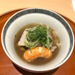 銀座 しのはら - 猪豚、赤足海老、きのこ、九条葱の鍋