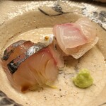 木山 - お刺身　鯵と白甘鯛