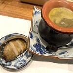 天婦羅 みやしろ - 鮑の肝ソースシャブシャブ