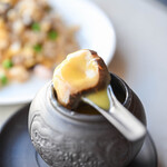 涵梅舫 - "罐燜裙邊（かはかめのえんがはつぼむしに）"、香茹片（しひたけうすぎり）