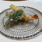 天ぷら割烹 ます梅 - 菊菜、海老