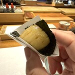 天婦羅 みやしろ - 帆立の磯部焼