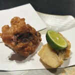 緒乃 - すっぽん　天然鯛の唐揚げ