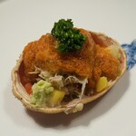 緒乃 - セコガニ身みそ入り外子のジュレ　栗