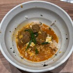 國產牛燒肉Kuidon 三重川越店 - 將剩下的米飯加入牛肋條拉麵的湯，變成雜炊風味