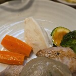 キッチン ブルー グローブ - 備え付け野菜のアップ