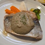 キッチン ブルー グローブ - 反対側から、皮はサバですね