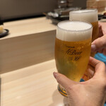 札幌 鮨 よこ田 - 乾杯〜