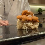 札幌 鮨 よこ田 - 昆布森雲丹のデザート