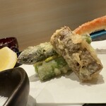 札幌 鮨 よこ田 - 天冨良たち　和田ごぼう　アスパラ