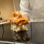 札幌 鮨 よこ田 - 昆布森雲丹のデザート