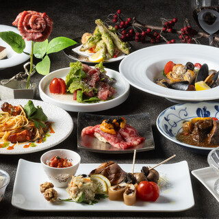 流行に敏感な女性にも◎器を彩る見た目も華やかなコース料理