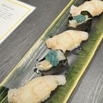 こい勢 - ボタンエビ。味噌はたまごと軍艦