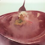 レストラン ラ フィネス - 丹波の栗モンブランと渋皮スモーク栗をかけて